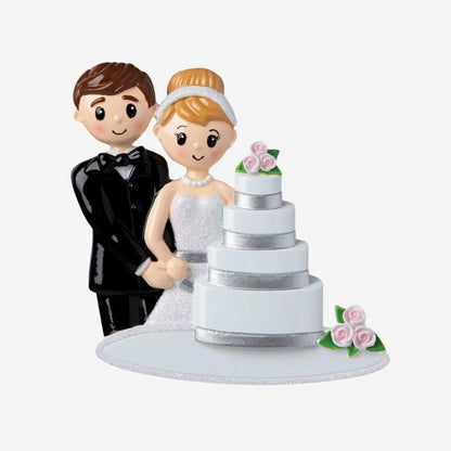 Wedding Couple with Cake Ornament