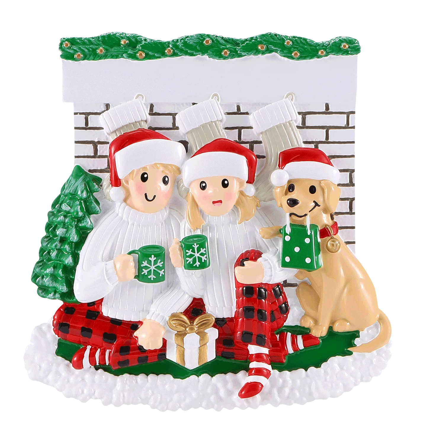 Fireplace Family of 2 Ornament