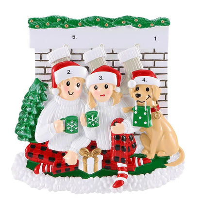 Fireplace Family of 2 Ornament