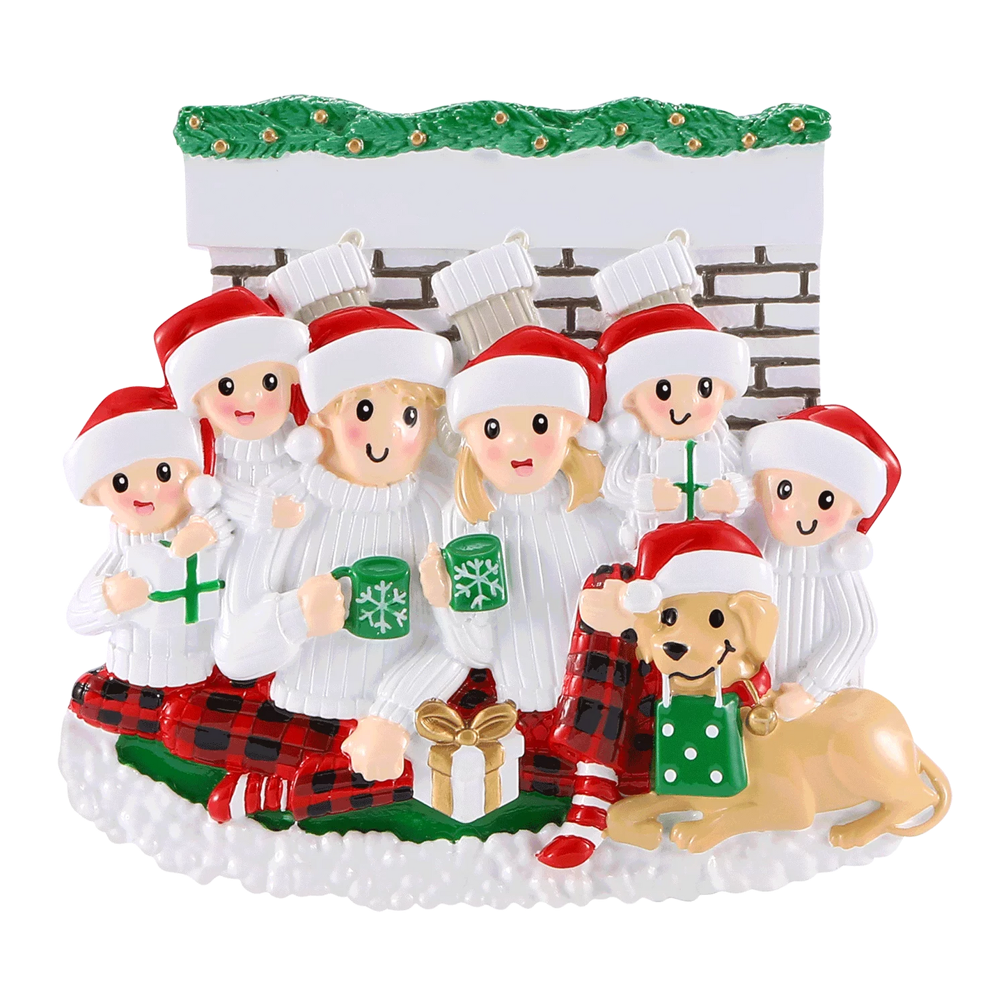 Fireplace Family of 6 Ornament