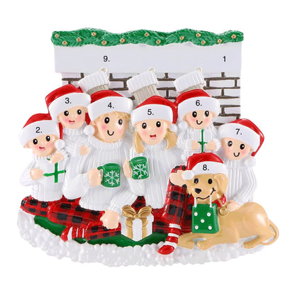 Fireplace Family of 6 Ornament