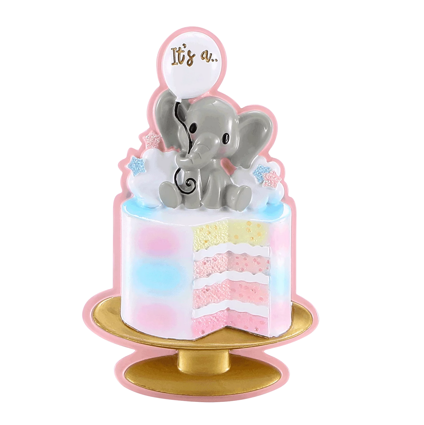 Gender Reveal Cake - Pink Ornament