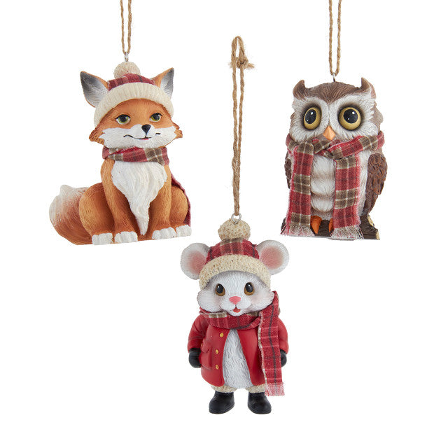 Fox, Owl, or Mouse with Scarf Ornament