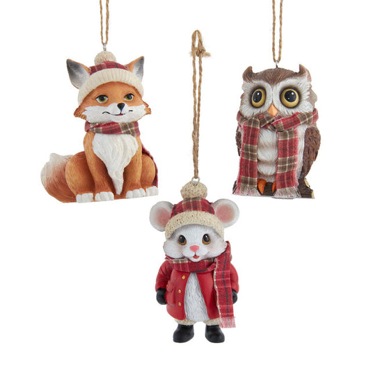 Fox, Owl, or Mouse with Scarf Ornament