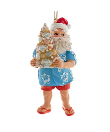 Beach Santa Ornament