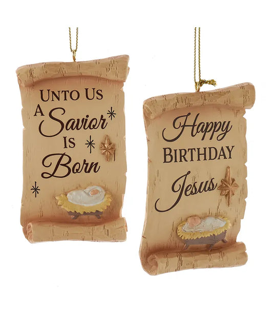 Scroll Jesus Ornament