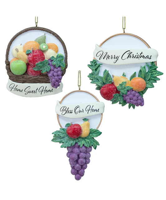 Fruit Cluster With Sayings Ornament
