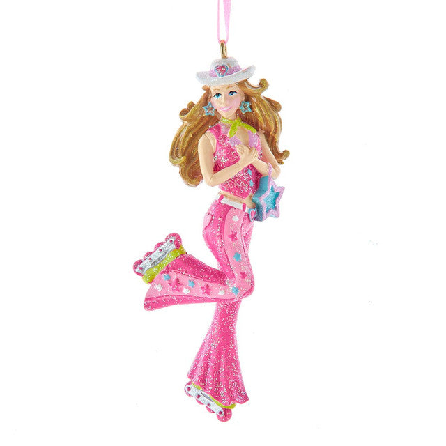 Pink Roller Skating Girl Ornament