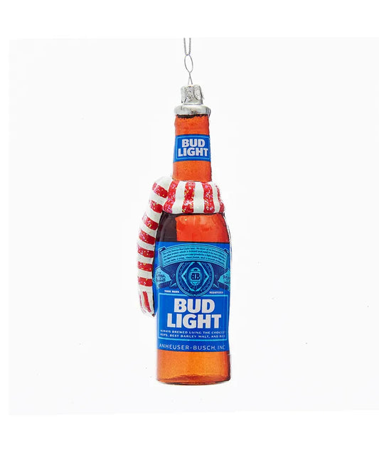 Bud Light Beer Bottle With Scarf Ornament