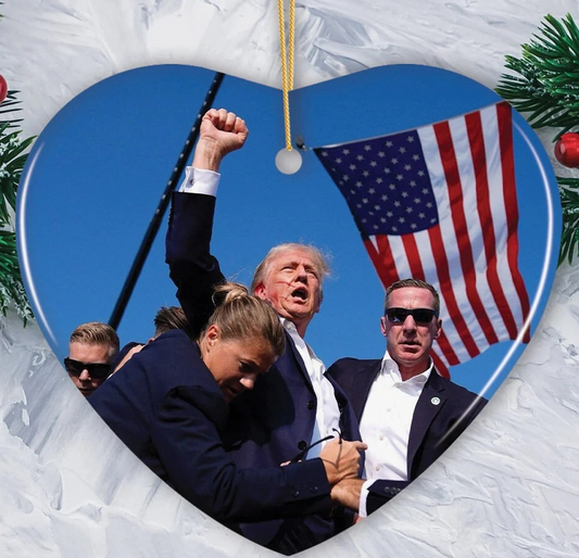 Trump Failed Attempt Heart Ornament