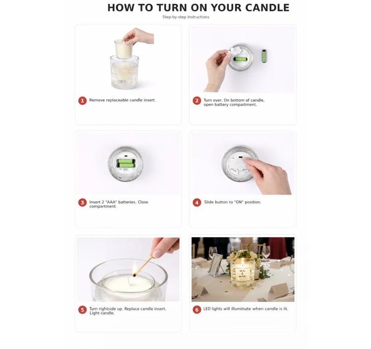 Lights Candle w/ LED Accents