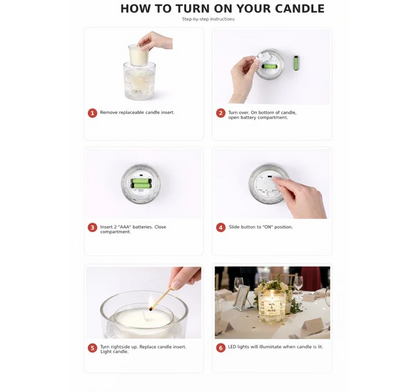 Lights Candle w/ LED Accents