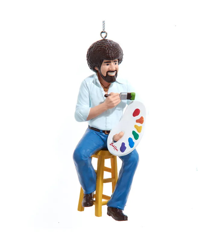 Bob Ross On Stool Painting Ornament