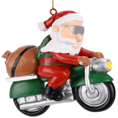 Biker Santa Ornament