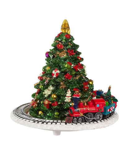 Christmas Tree With Revolving Train Music Box