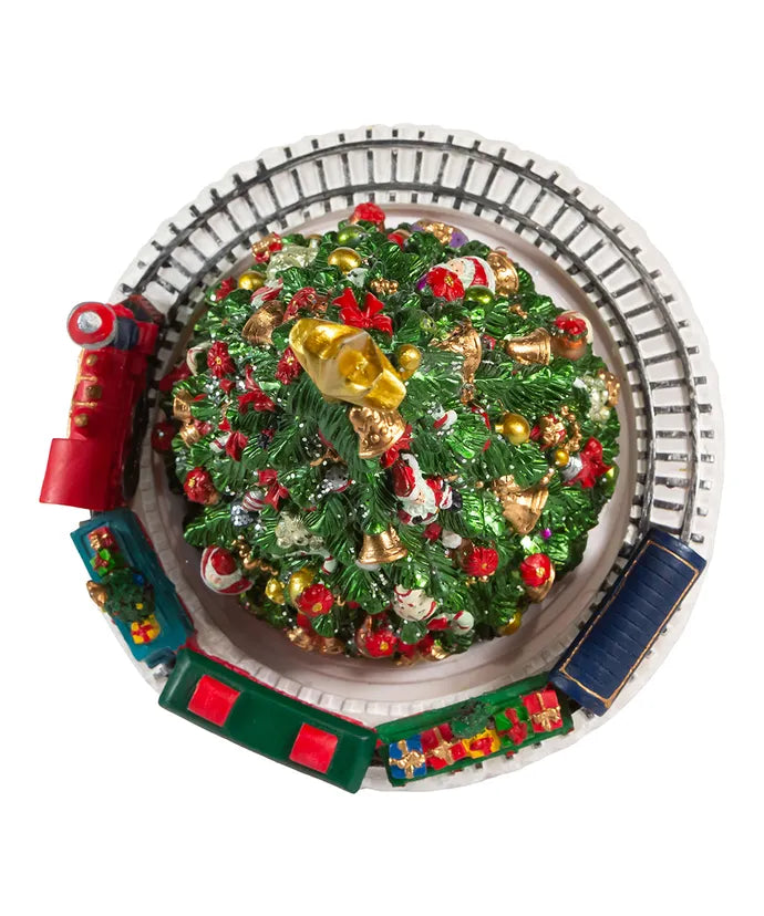 Christmas Tree With Revolving Train Music Box