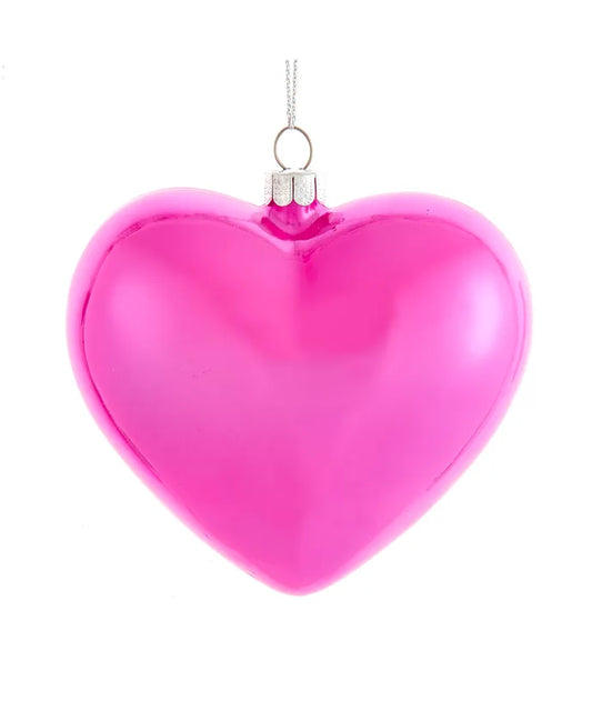 Pink Heart Glass Ornament