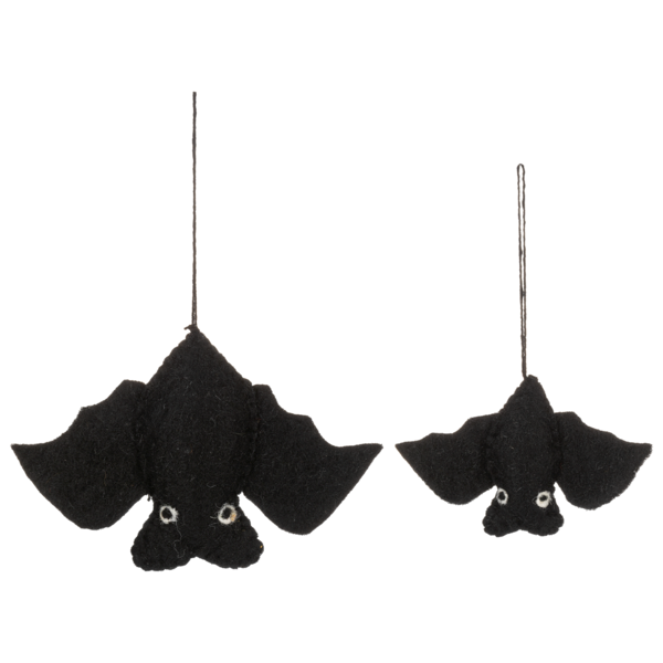 Set of 2 Wool Bats Ornaments