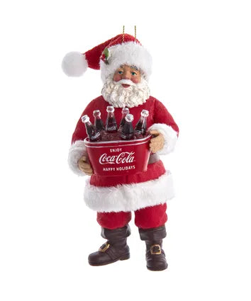 Coca-Cola Santa With Bucket Ornament