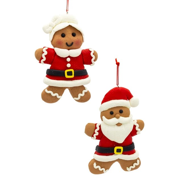 Gingerbread Mrs. Claus or Santa Ornament