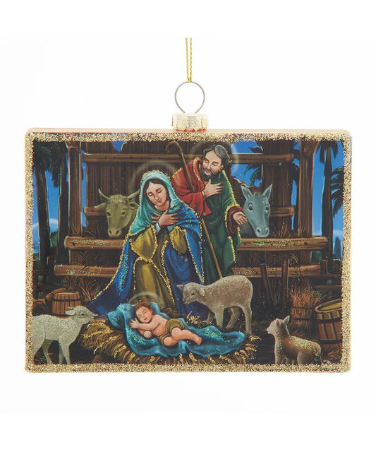 Glass Nativity Ornament