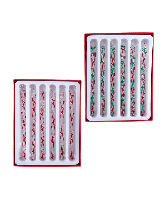 Icicle Glass Ornament Set