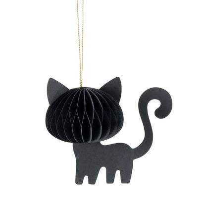 Honeycomb Halloween Cat Ornament
