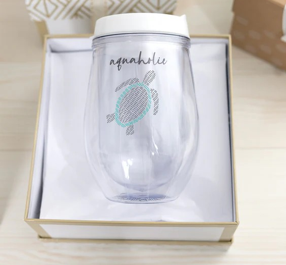 Aquaholic Stemless Wine Glass