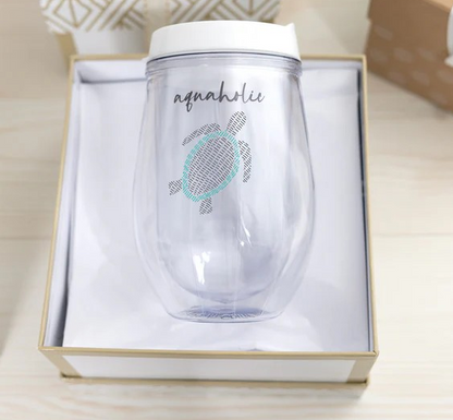 Aquaholic Stemless Wine Glass