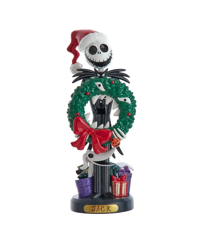 10" Disney© Nightmare Before Christmas Jack Skellington With Wreath Nutcracker