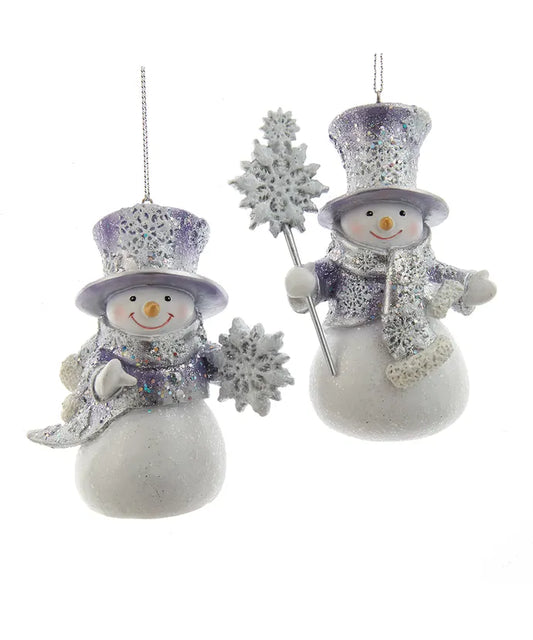 Snowman With Snowflake Or Snowman With Staff Ornament