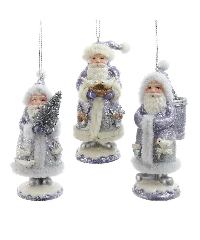 Lavender Santa Ornament