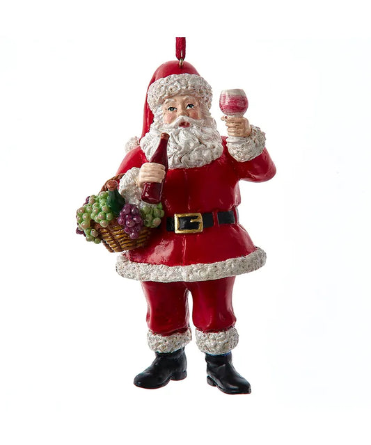 Wine Santa Ornament