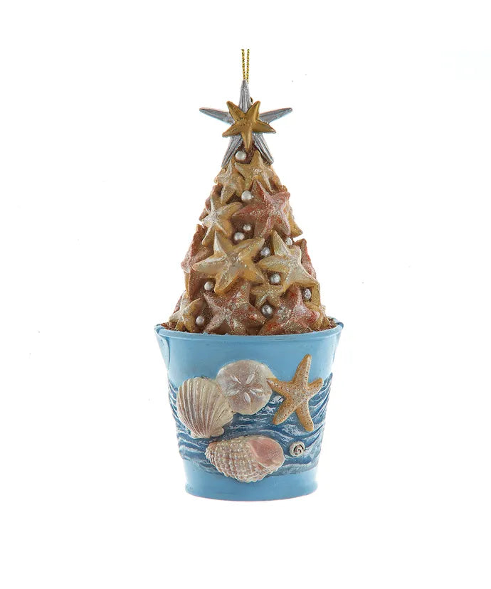 Bucket Of Starfish With Sand Ornament