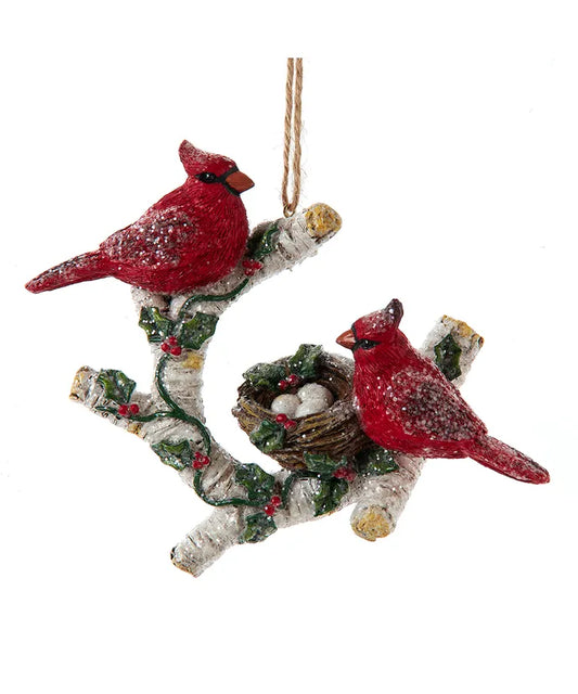Cardinals Birch Berry Tree Ornament