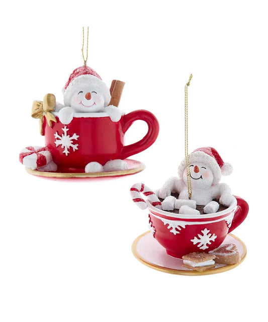 Snowman In Teacup Ornament