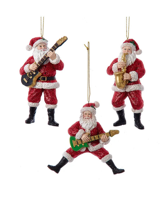 Santa Guitar Or Saxophone Ornament