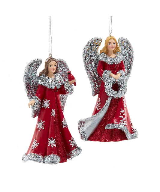 Red/Silver Angel Ornament