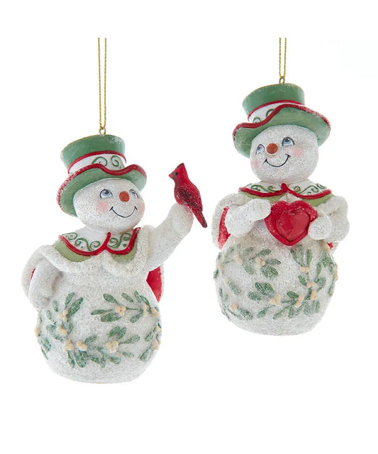 Mistletoe Snowman Ornament
