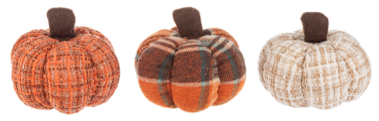 Stuffed pumpkin decor