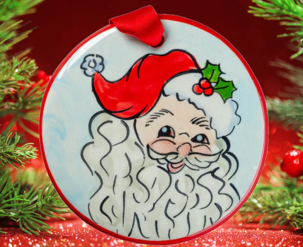 Retro Red Santa Ornament