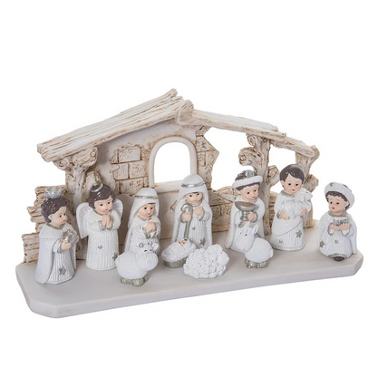 Silver Child Nativity Set of 12