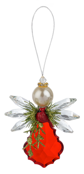 Cardinal Pearl Angel Acrylic Ornament