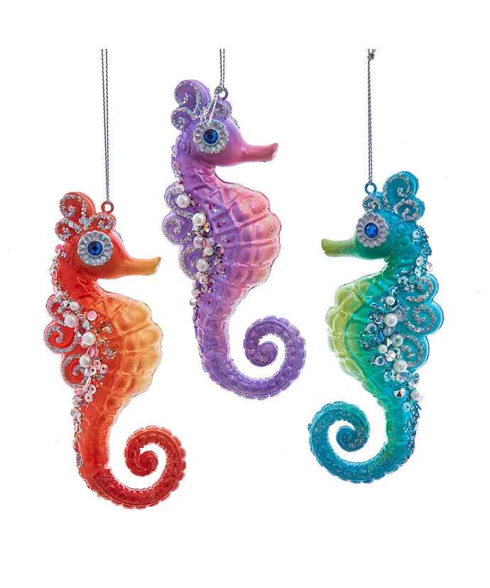 Glass Seahorse Ornament