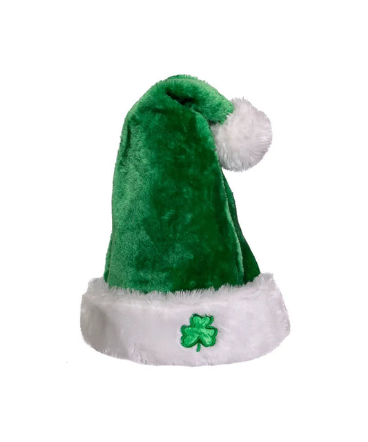 Green Irish Santa Hat