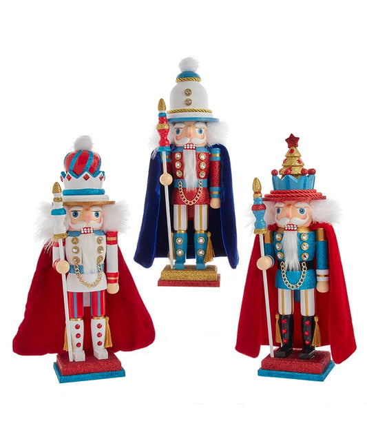 15" Hollywood Nutcrackers™ Red, White and Teal Soldier & King Nutcracker