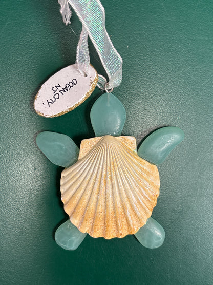 Shell/Sea Glass Turtle ornament