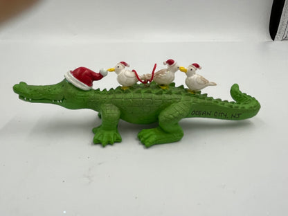 Alligator w/ Three Birds Ornament