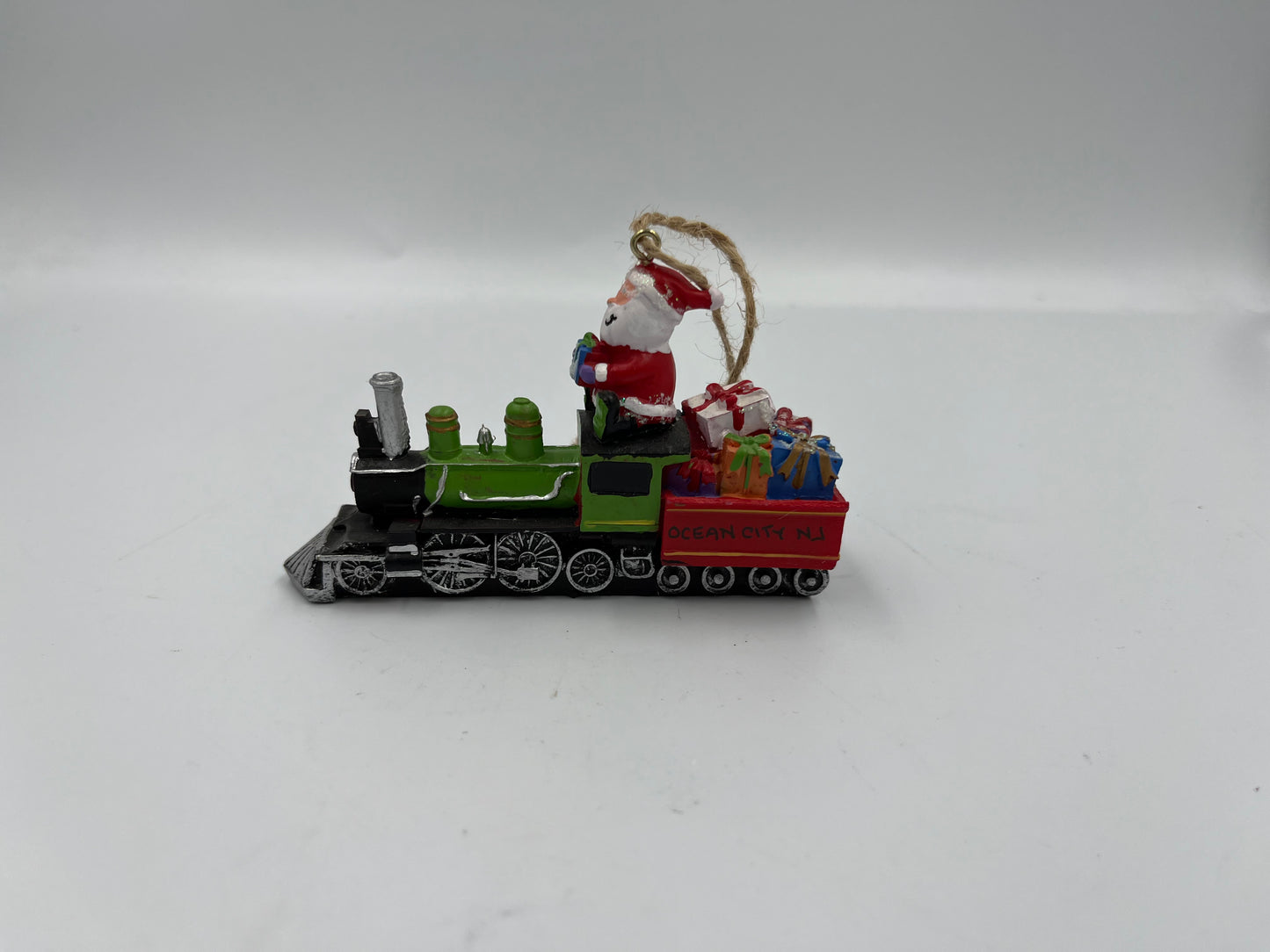 Santa on Train Ornament