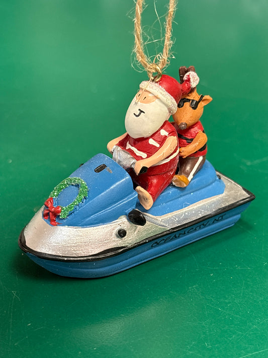 Santa/Reindeer Jet Ski Ornament